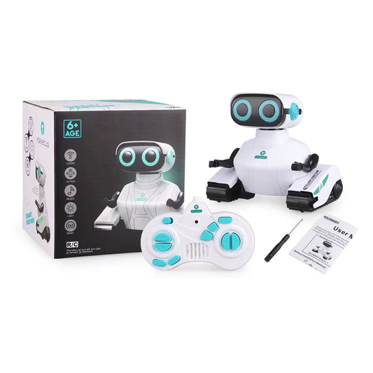 RC Juguete Robot con control remoto, ojos LED, cabeza y brazos flexibles